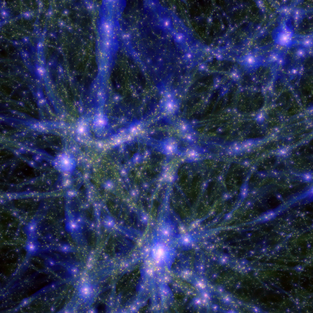 Simulation of large structures of the Universe