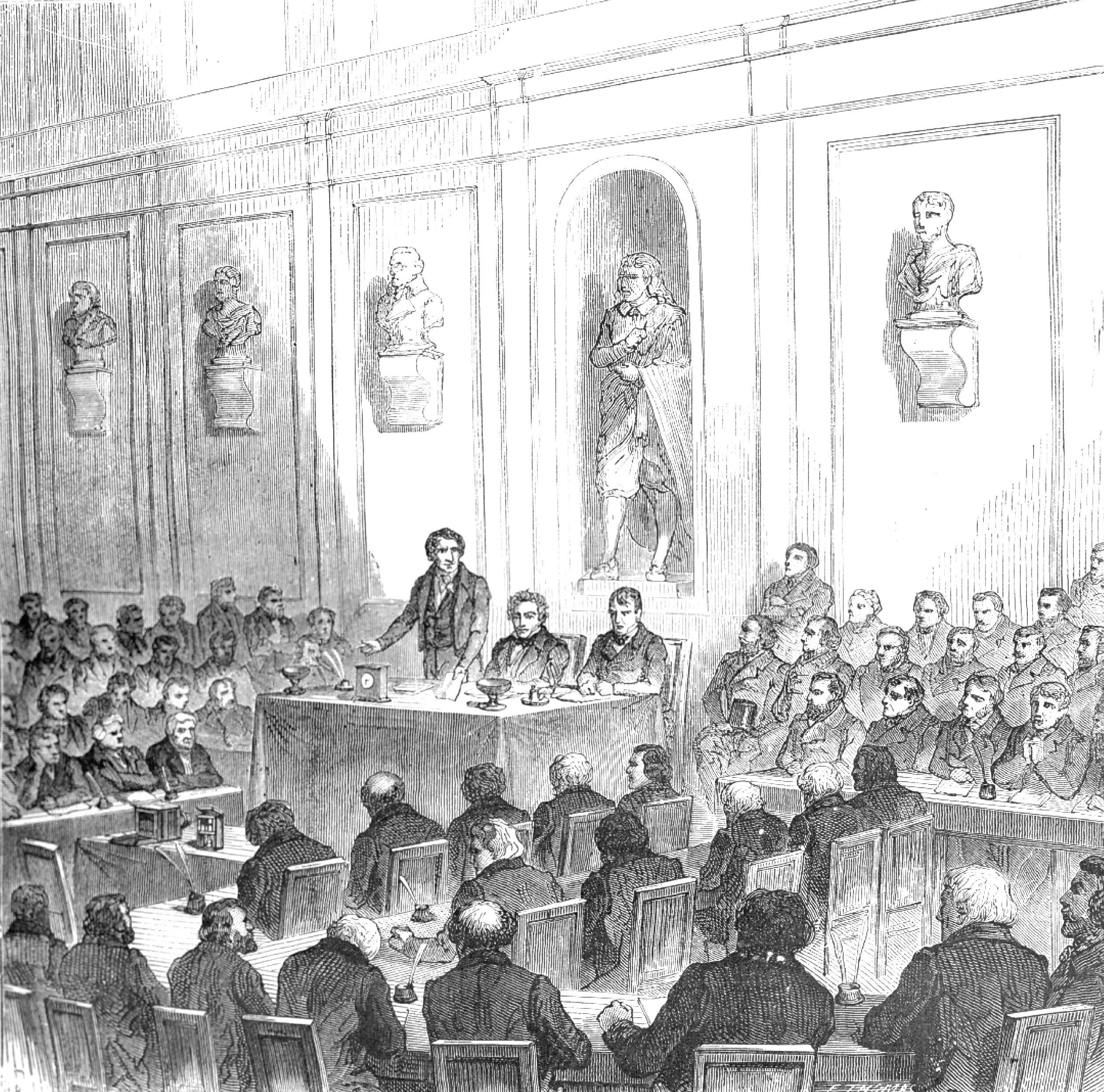 Arago présente les détails du procédé photographique de Daguerre lors de la séance publique de l'Académie des sciences le 19 août 1839 - droits : Bibliothèque de l'Observatoire de Paris.