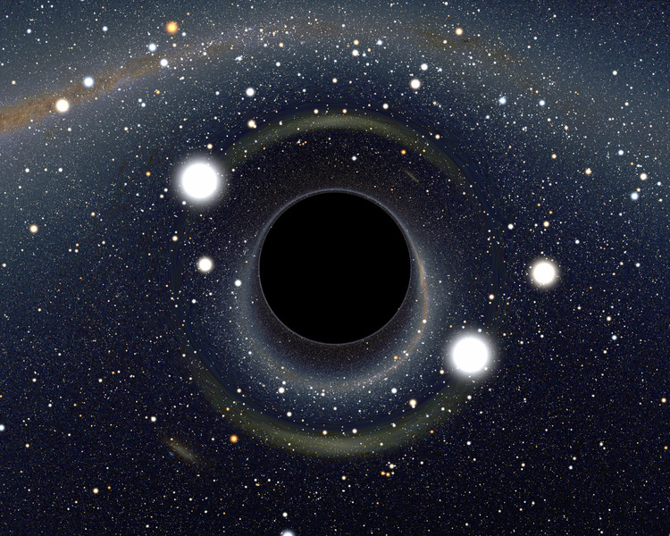 Simulation de ce qu’on verrait en se rapprochant d’un trou noir – droits : Alain Riazuelo